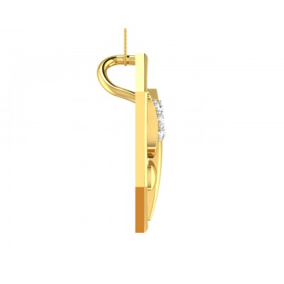 Shiv Trishul & Damroo Pendant in gold with diamonds